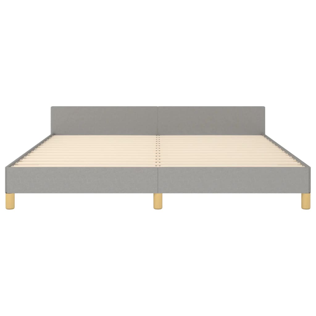 Bedframe Met Hoofdeinde Stof 180 x 200 cm Lichtgrijs