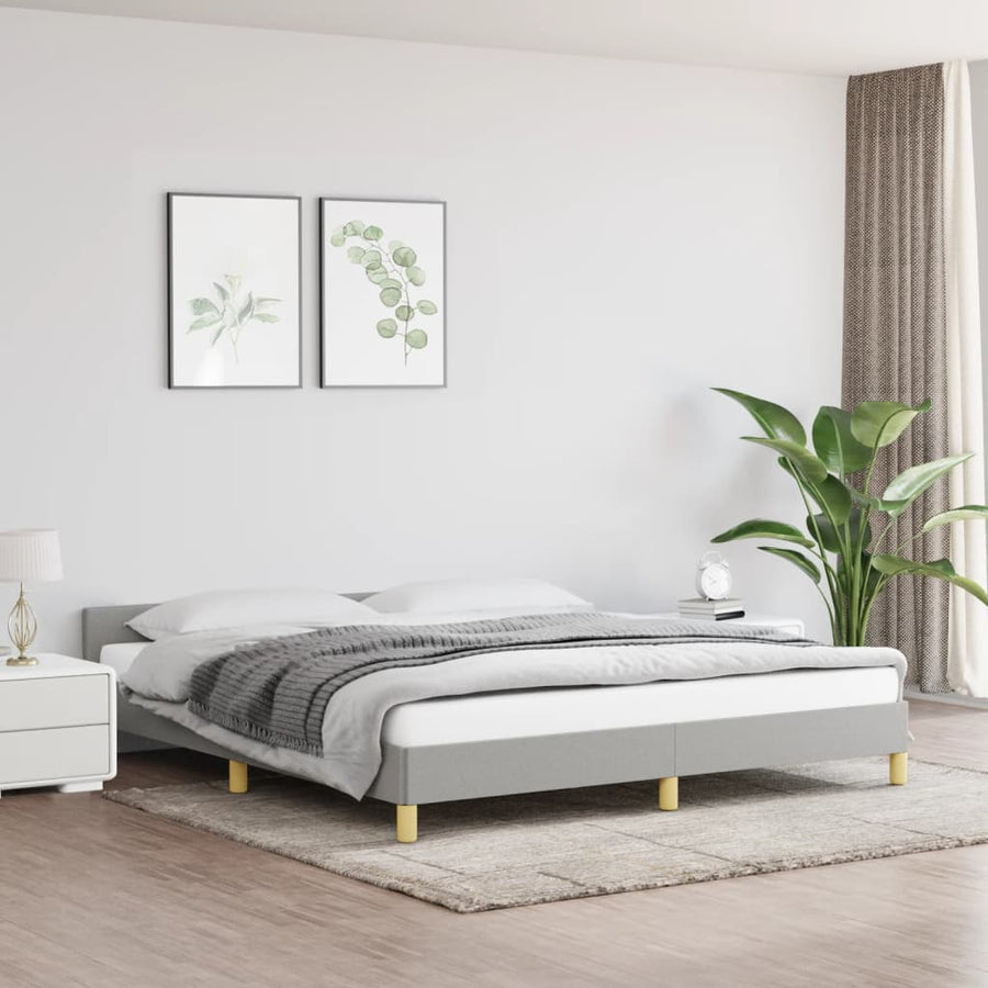 Bedframe Met Hoofdeinde Stof 180 x 200 cm Lichtgrijs