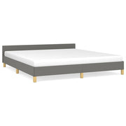 Bed frame without mattress fabric dark gray 180x200 cm