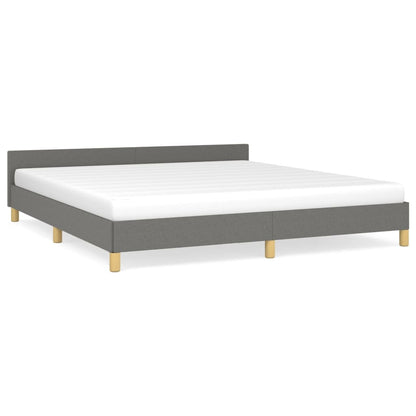 Bedframe Met Hoofdeinde Stof 180 x 200 cm Donkergrijs