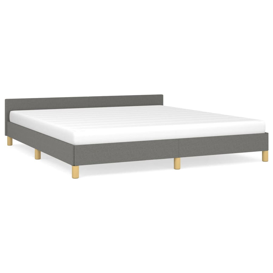 Bedframe Met Hoofdeinde Stof 180 x 200 cm Donkergrijs