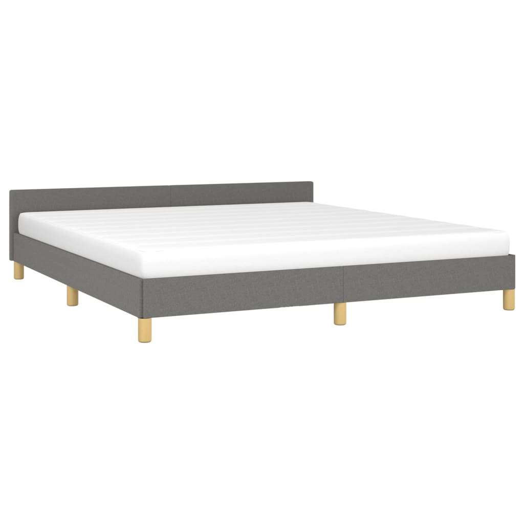 Bedframe Met Hoofdeinde Stof 180 x 200 cm Donkergrijs