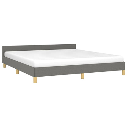 Bedframe Met Hoofdeinde Stof 180 x 200 cm Donkergrijs