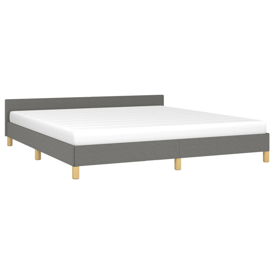 Bedframe Met Hoofdeinde Stof 180 x 200 cm Donkergrijs