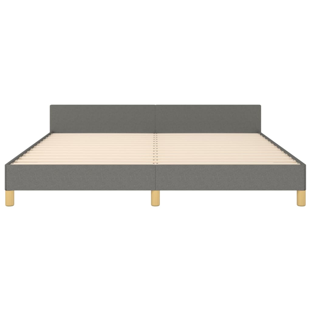 Bedframe Met Hoofdeinde Stof 180 x 200 cm Donkergrijs