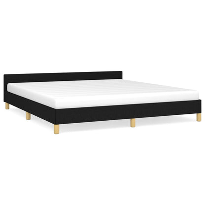 Bedframe Met Hoofdeinde Stof 180 x 200 cm Zwart