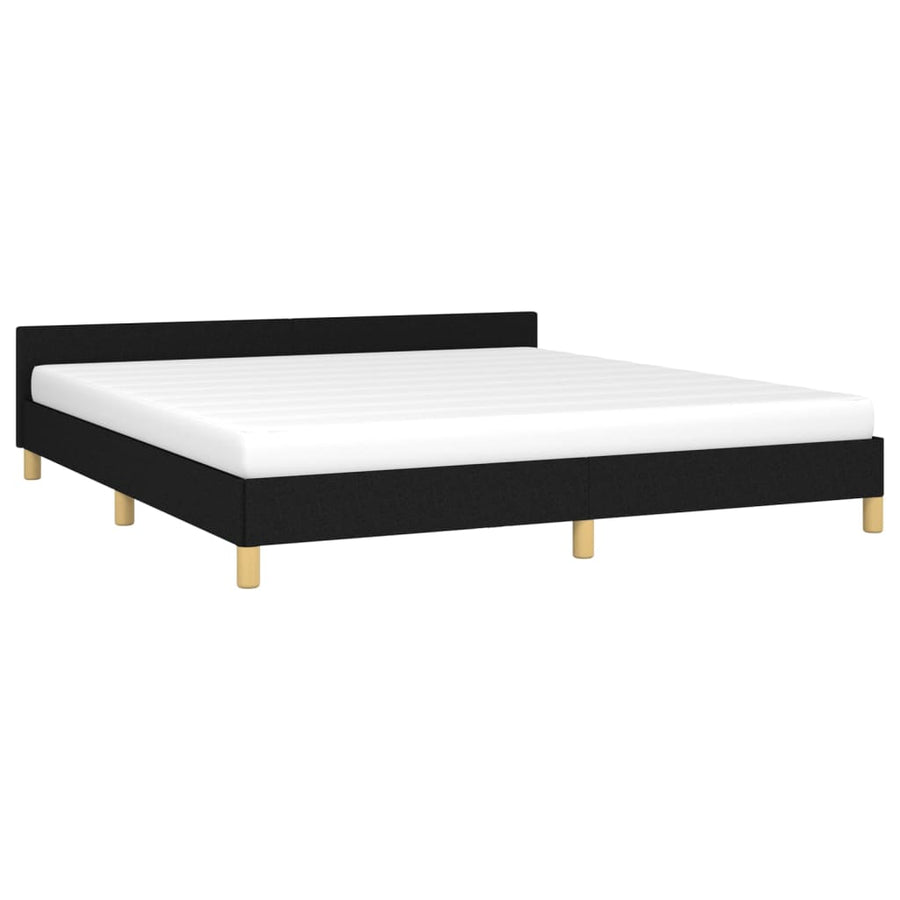 Bedframe Met Hoofdeinde Stof 180 x 200 cm Zwart