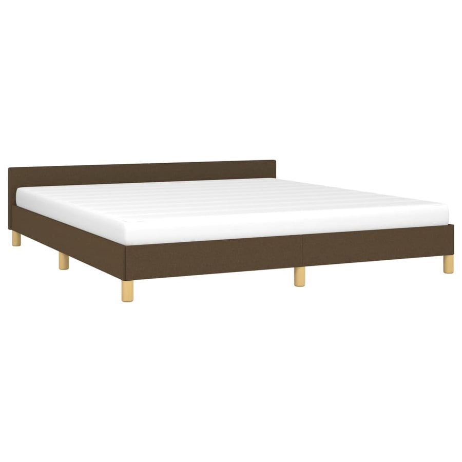 Bedframe Met Hoofdeinde Stof 180 x 200 cm Donkerbruin