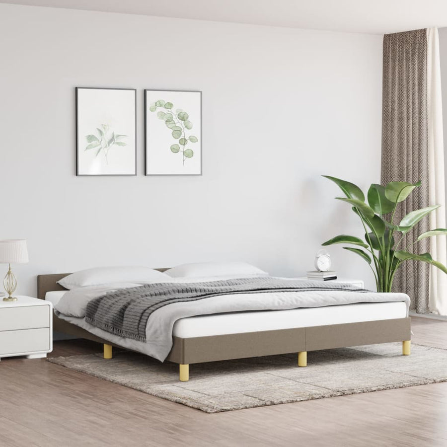 Bedframe Met Hoofdeinde Stof 180 x 200 cm Taupe