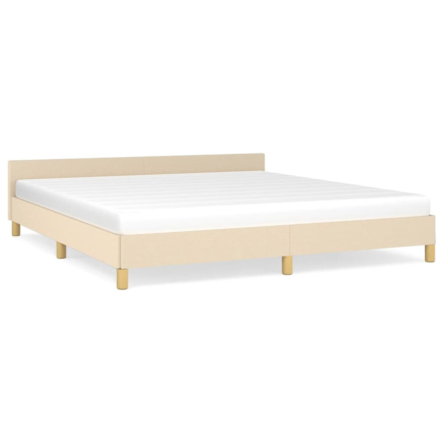 Bedframe Met Hoofdeinde Stof Kleurig 180 x 200 cm crème
