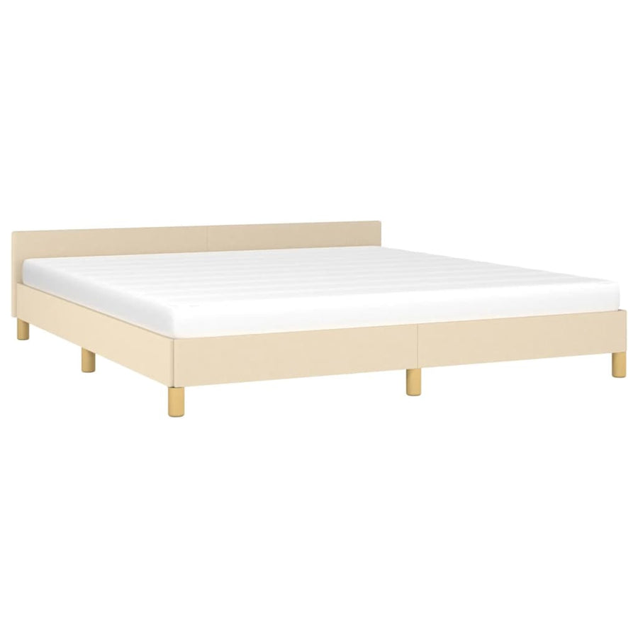 Bedframe Met Hoofdeinde Stof Kleurig 180 x 200 cm crème