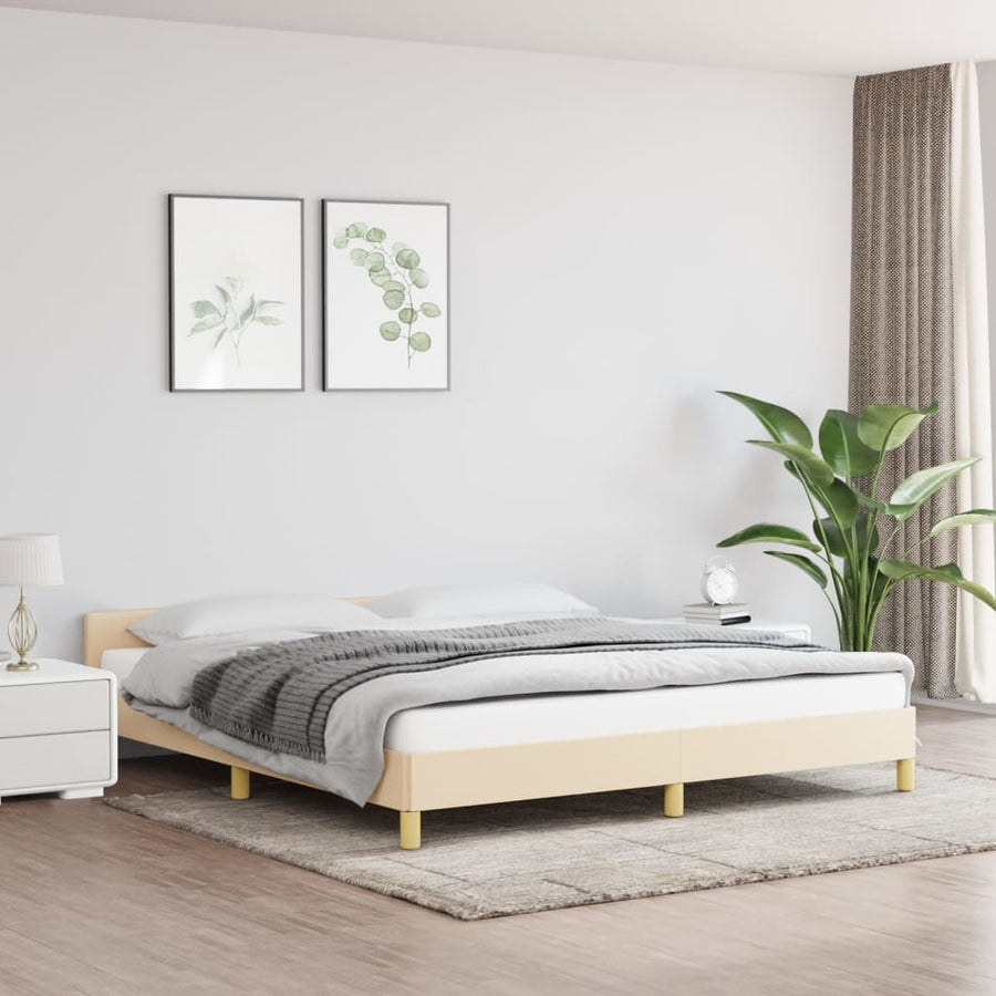 Bedframe Met Hoofdeinde Stof Kleurig 180 x 200 cm crème