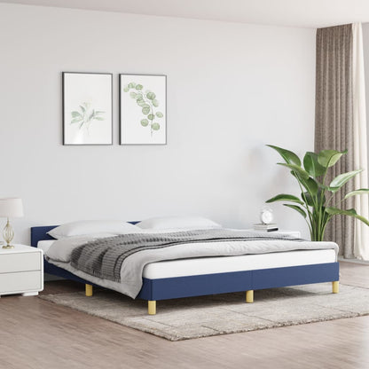 Bedframe Met Hoofdeinde Stof 180 x 200 cm Blauw
