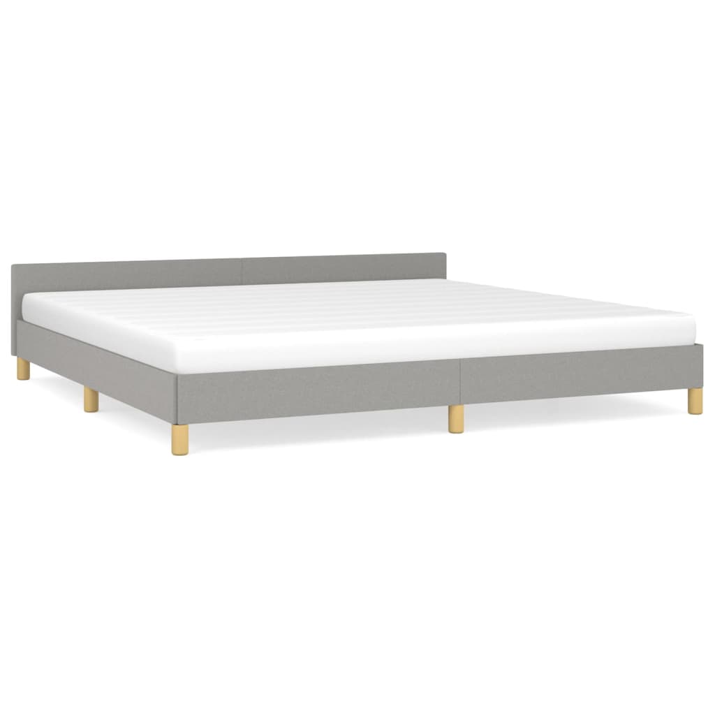 Bedframe Met Hoofdeinde Stof 200 x 200 cm Lichtgrijs