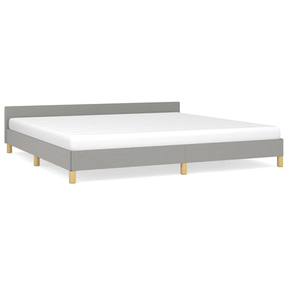 Bedframe Met Hoofdeinde Stof 200 x 200 cm Lichtgrijs