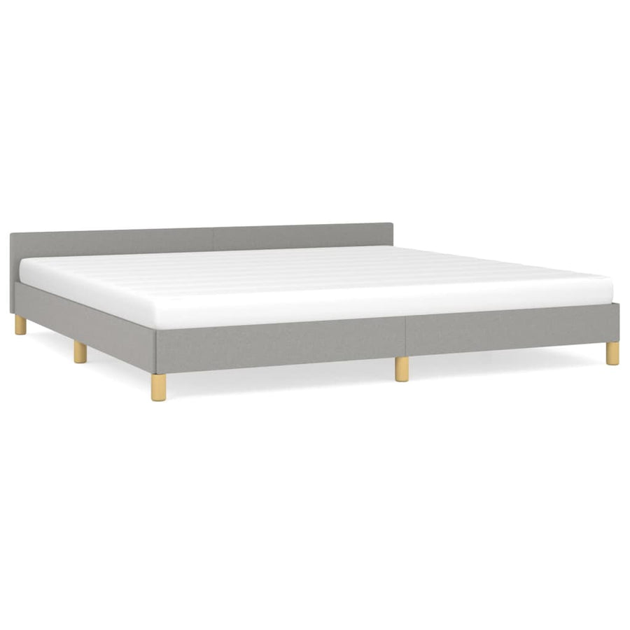 Bedframe Met Hoofdeinde Stof 200 x 200 cm Lichtgrijs
