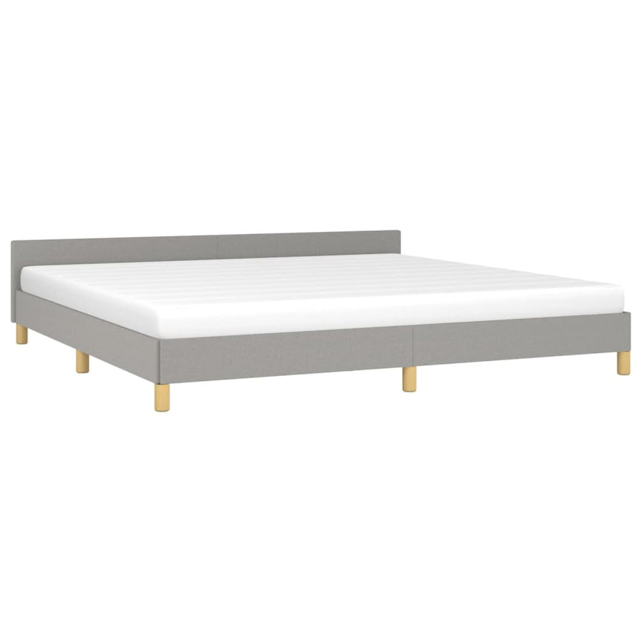 Bedframe Met Hoofdeinde Stof 200 x 200 cm Lichtgrijs