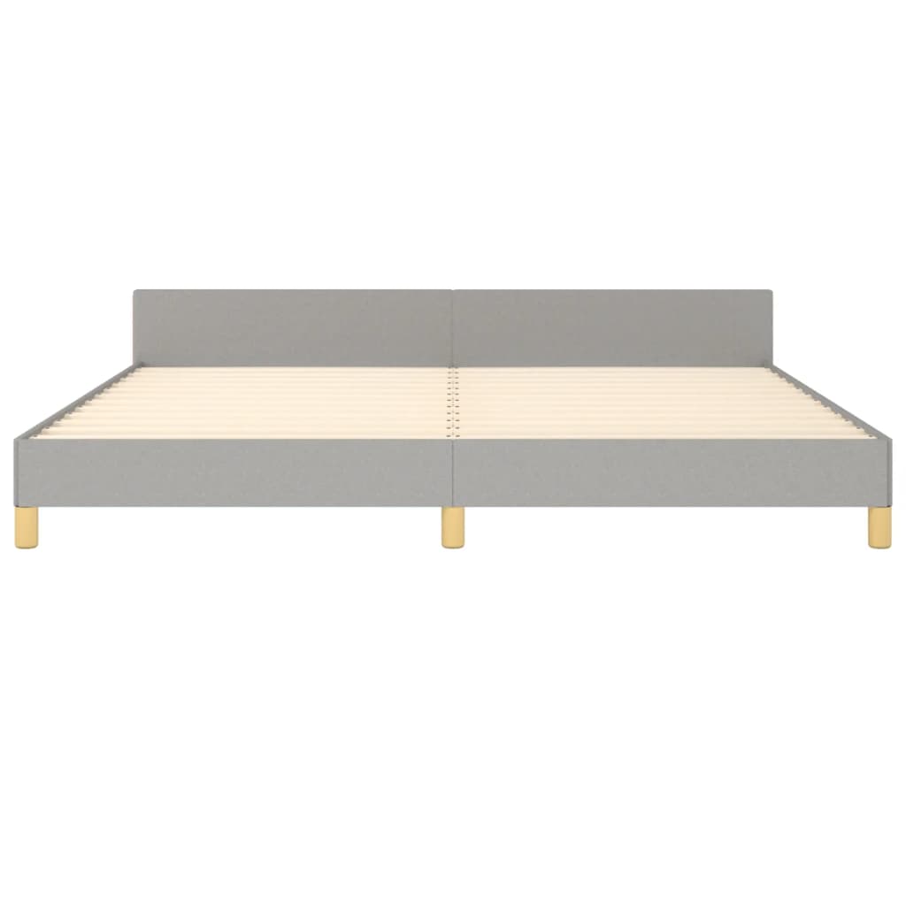 Bedframe Met Hoofdeinde Stof 200 x 200 cm Lichtgrijs