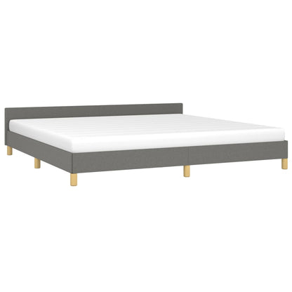 Bedframe Met Hoofdeinde Stof 200 x 200 cm Donkergrijs