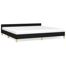 Bedframe Met Hoofdeinde Stof 200 x 200 cm Zwart