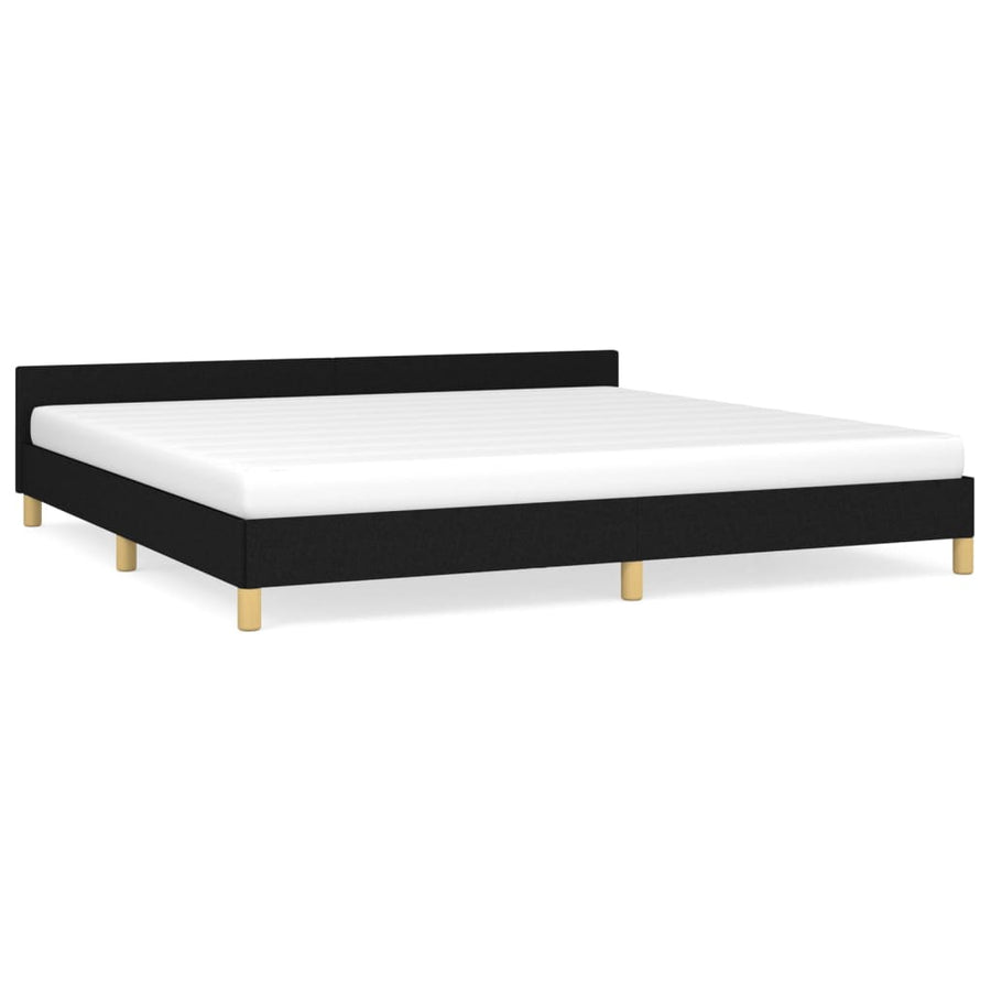 Bedframe Met Hoofdeinde Stof 200 x 200 cm Zwart