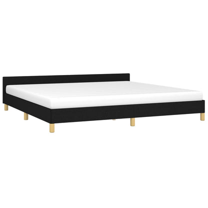 Bedframe Met Hoofdeinde Stof 200 x 200 cm Zwart