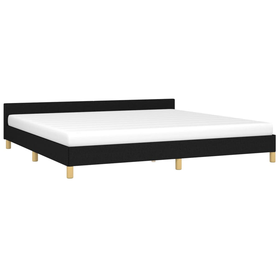 Bedframe Met Hoofdeinde Stof 200 x 200 cm Zwart