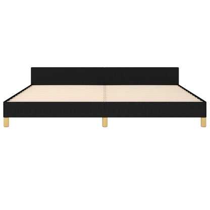 Bedframe Met Hoofdeinde Stof 200 x 200 cm Zwart