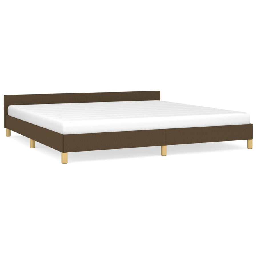 Bedframe Met Hoofdeinde Stof 200 x 200 cm Donkerbruin