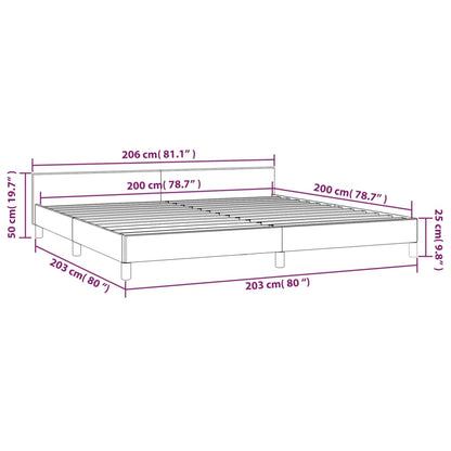 Bedframe Met Hoofdeinde Stof 200 x 200 cm Donkerbruin