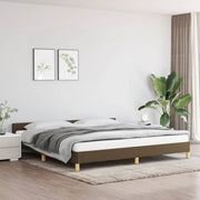 Bed frame without mattress fabric dark brown 200x200 cm