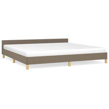Bedframe met hoofdeinde stof taupe 200x200 cm 200 x 200 cm Taupe