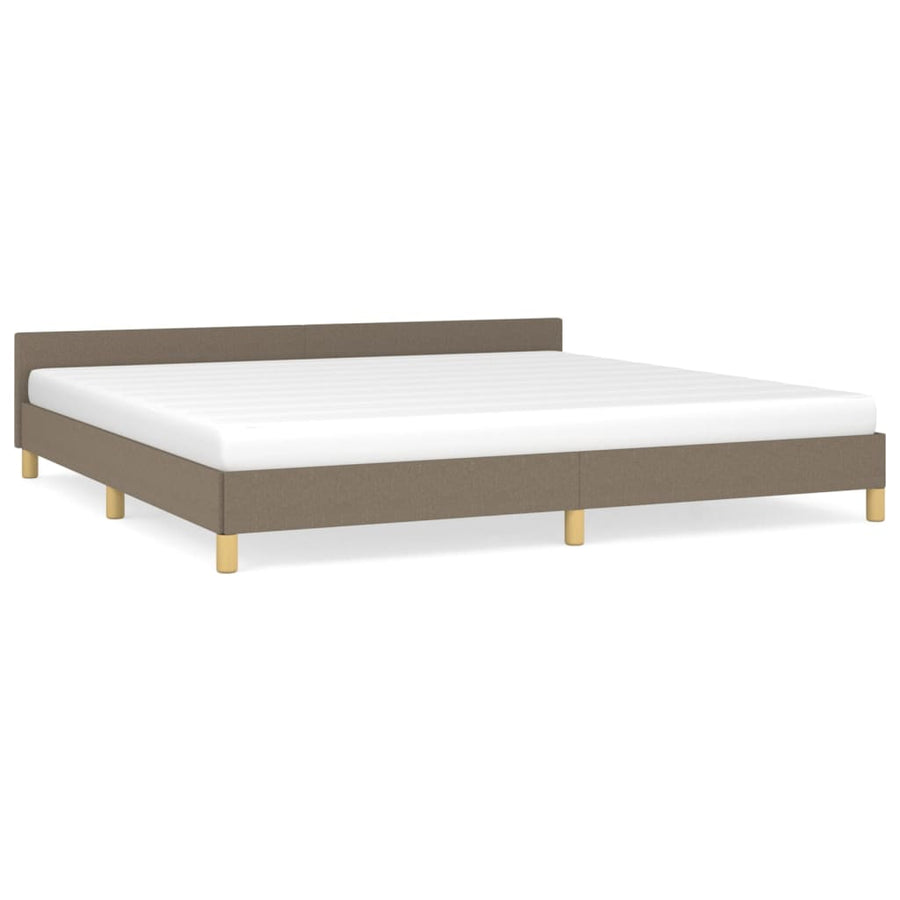 Bedframe met hoofdeinde stof taupe 200x200 cm 200 x 200 cm Taupe