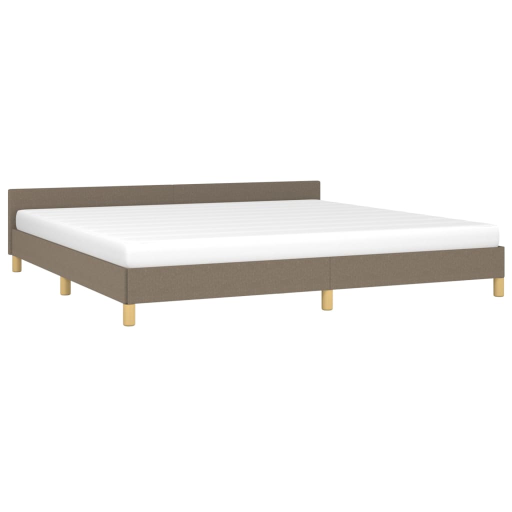 Bedframe met hoofdeinde stof taupe 200x200 cm 200 x 200 cm Taupe