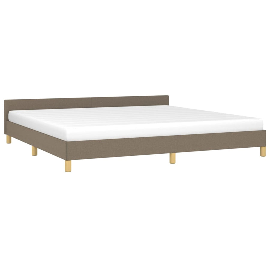 Bedframe met hoofdeinde stof taupe 200x200 cm 200 x 200 cm Taupe
