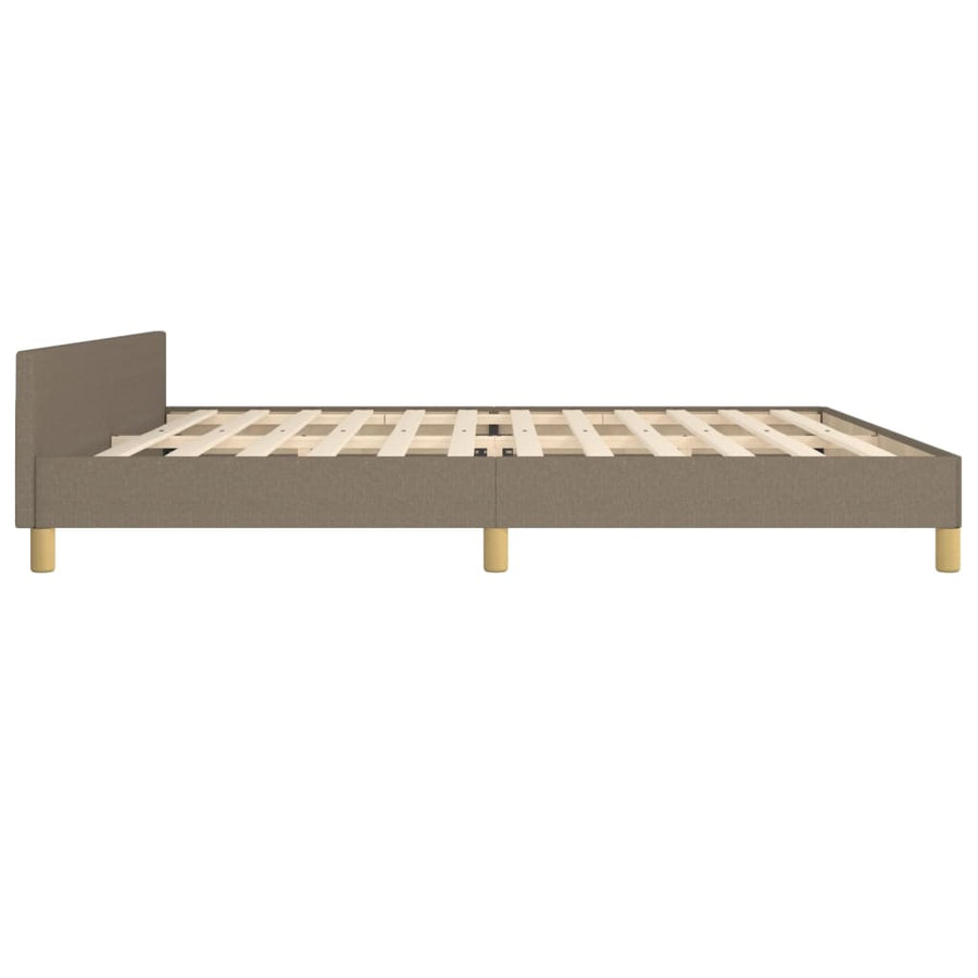 Bedframe met hoofdeinde stof taupe 200x200 cm 200 x 200 cm Taupe