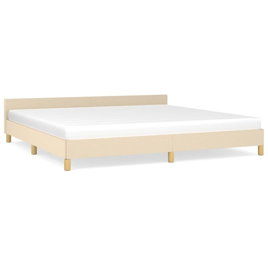 Bedframe Met Hoofdeinde Stof Kleurig 200 x 200 cm crème