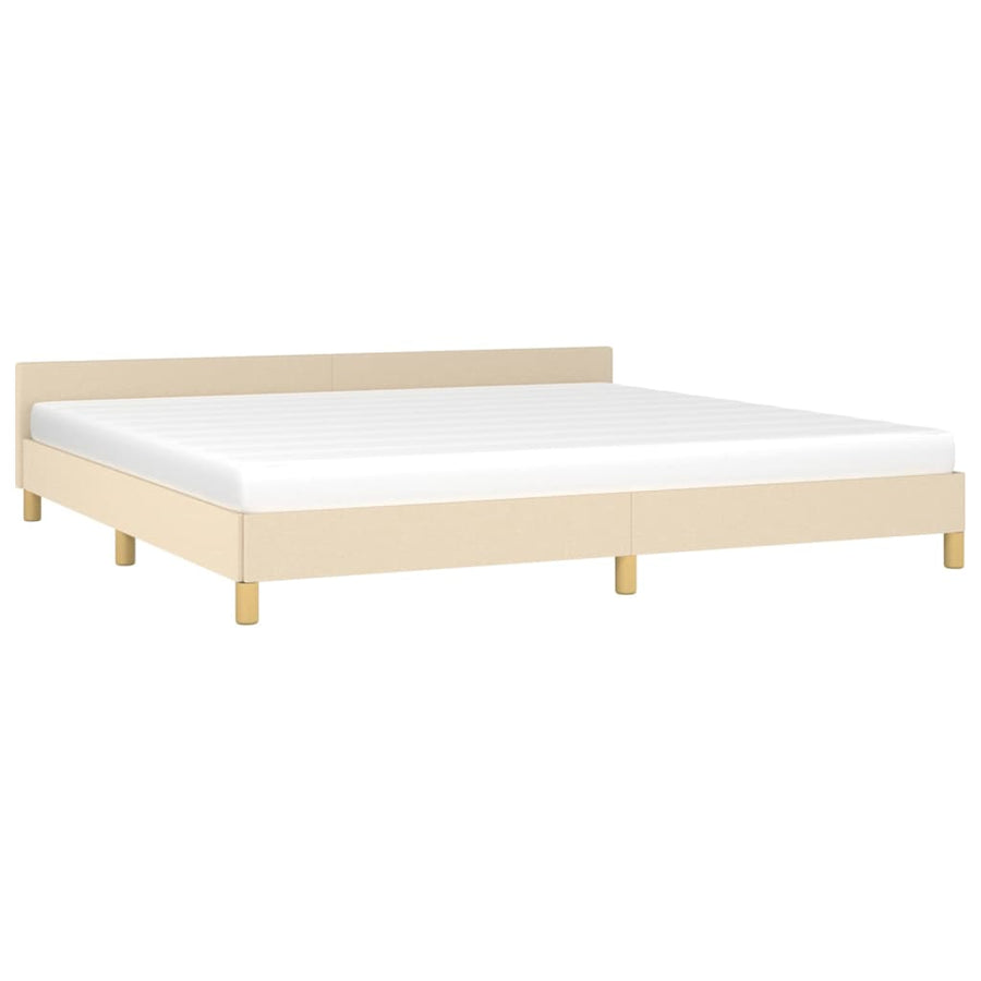 Bedframe Met Hoofdeinde Stof Kleurig 200 x 200 cm crème