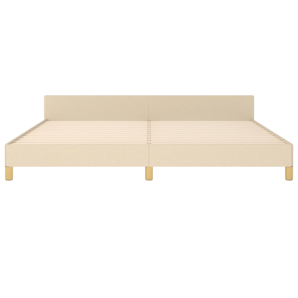 Bedframe Met Hoofdeinde Stof Kleurig 200 x 200 cm crème