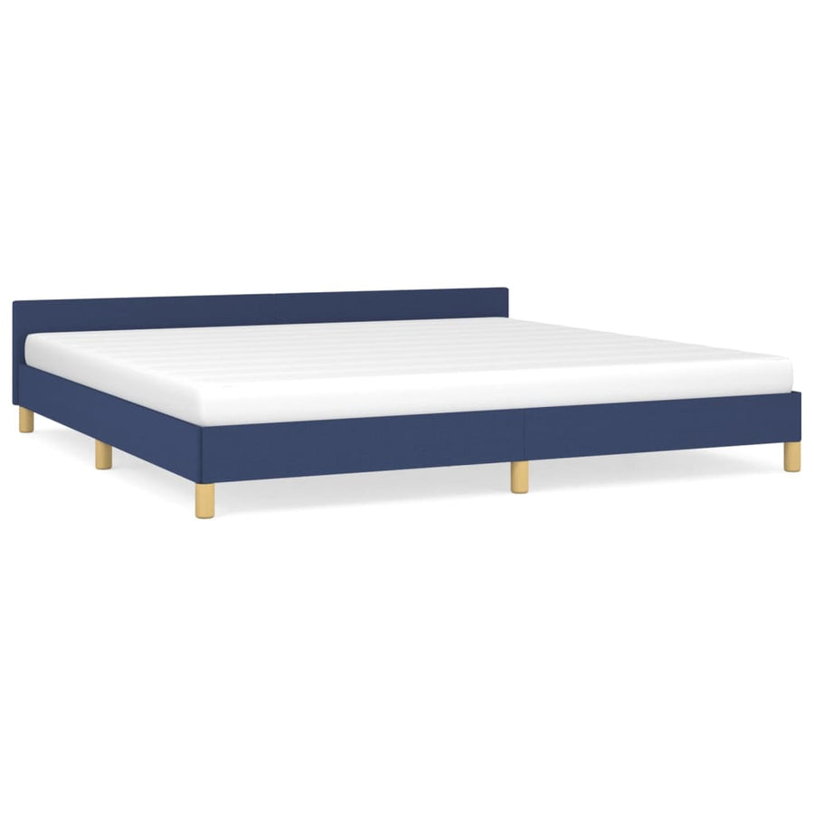 Bedframe Met Hoofdeinde Stof 200 x 200 cm Blauw