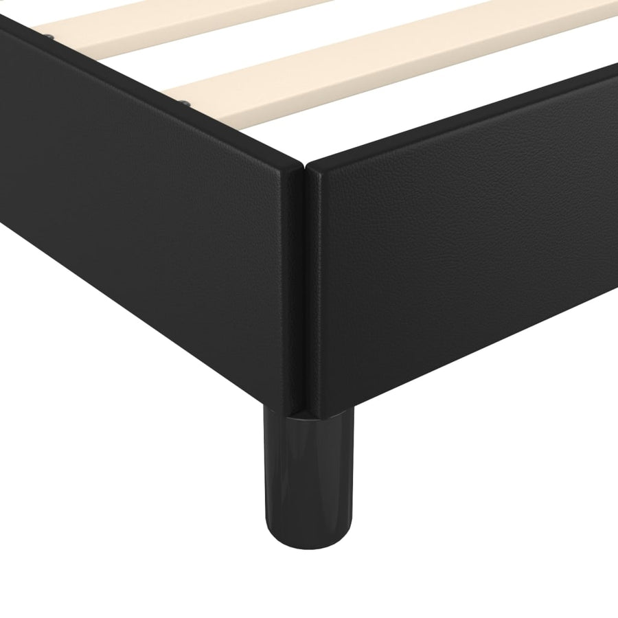 Bedframe Met Hoofdbord Kunstleer Zwart 80X200 Cm