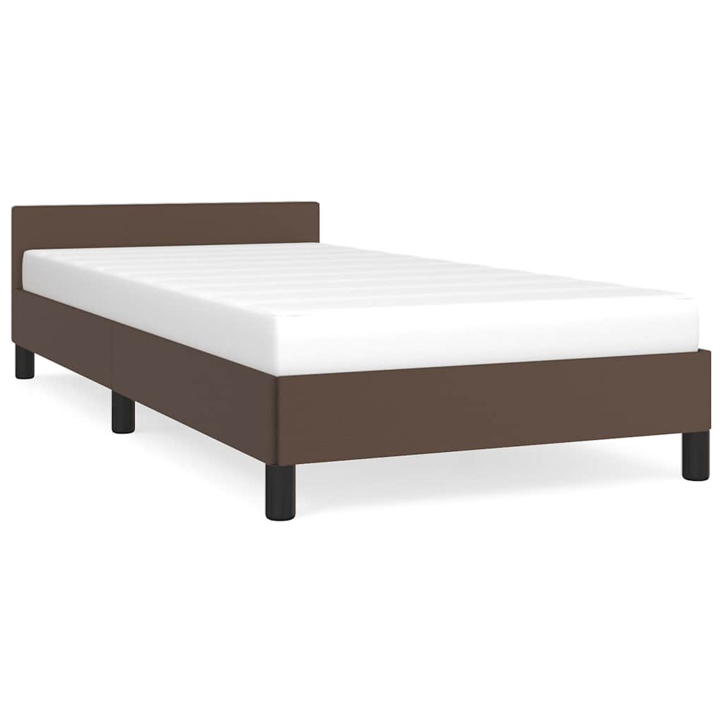 Bedframe met hoofdeinde zonder matras 80x200 cm bruin