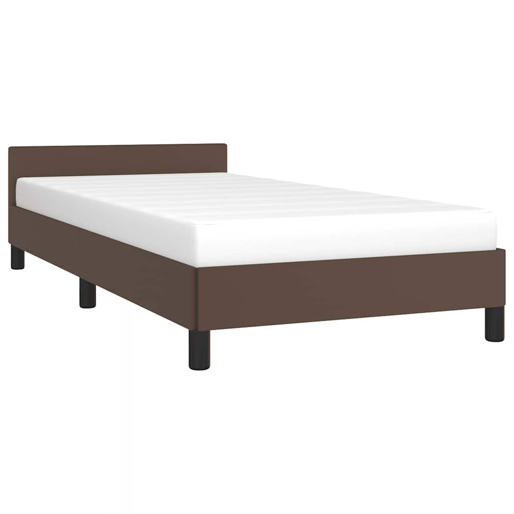 Bedframe met hoofdeinde zonder matras 80x200 cm bruin