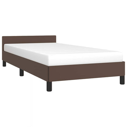 Bedframe met hoofdeinde zonder matras 80x200 cm bruin