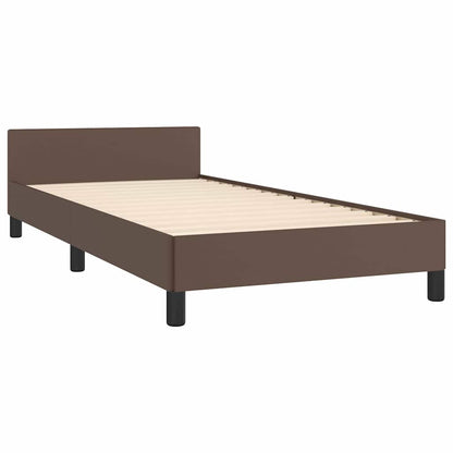 Bedframe met hoofdeinde zonder matras 80x200 cm bruin