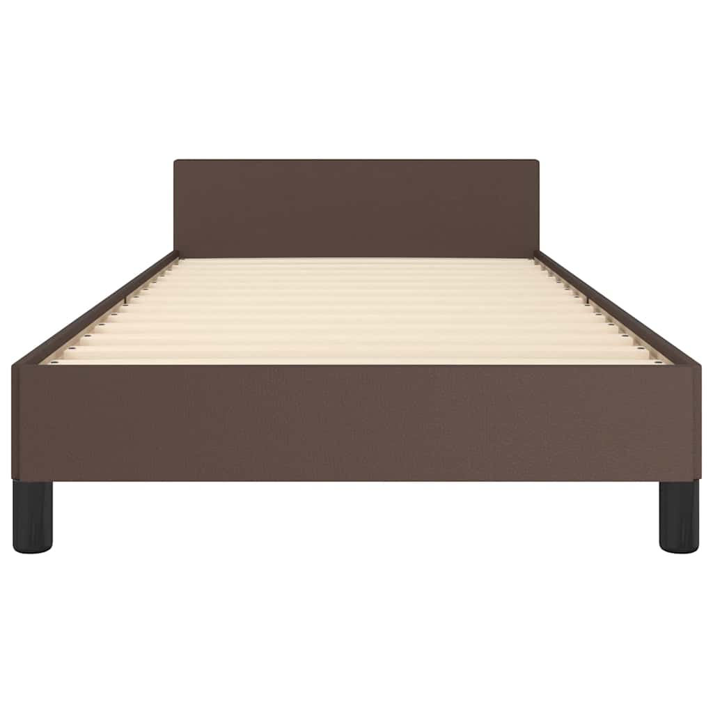 Bedframe met hoofdeinde zonder matras 80x200 cm bruin