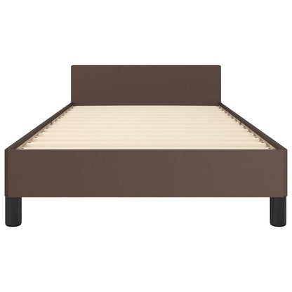 Bedframe met hoofdeinde zonder matras 80x200 cm bruin