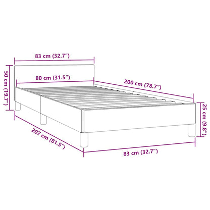 Bedframe met hoofdeinde zonder matras 80x200 cm bruin