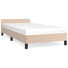 Bedframe Met Hoofdbord Kunstleer Cappucinnokleurig 80X200 Cm