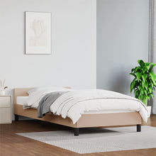 Bedframe Met Hoofdbord Kunstleer Cappucinnokleurig 80X200 Cm